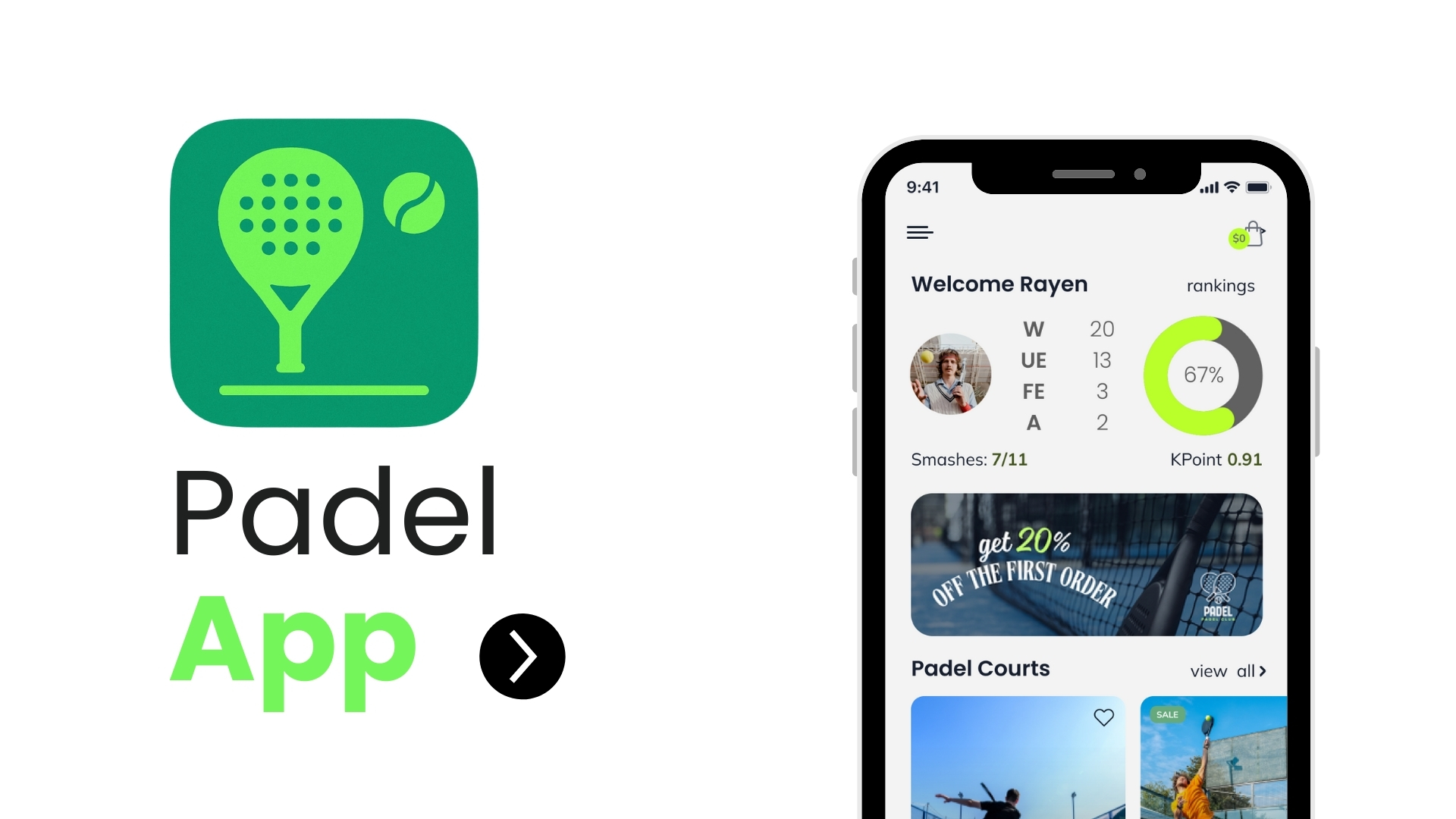PADEL APP FOR BOOKING, AI MATCH ANALYSIS & E-COMMERCE